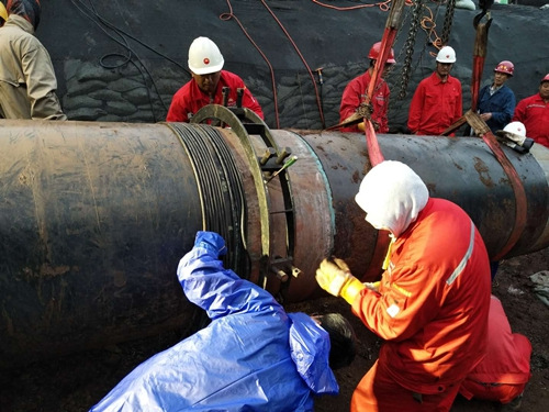 三聯磁電管道消磁-東北石油換管作業區-管道對口 三聯磁電管道消磁-東北石油換管作業區-管道對口